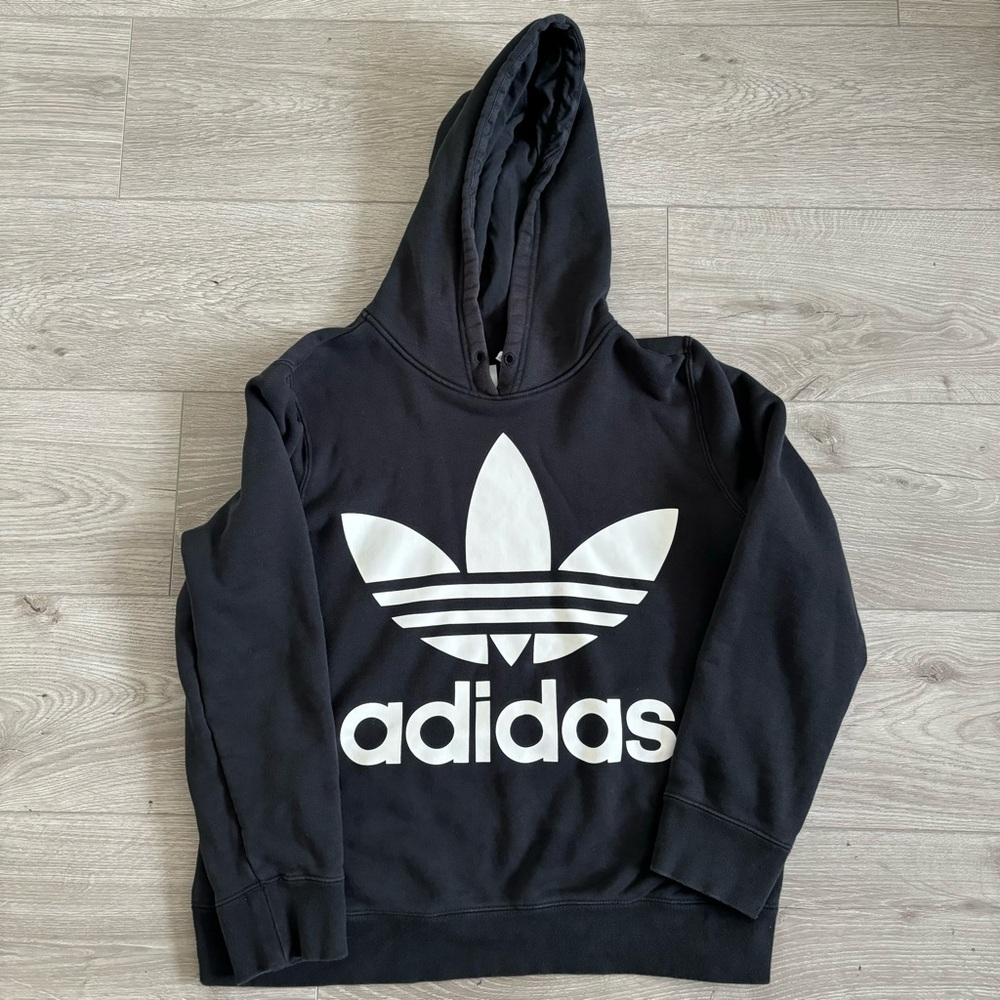 Black and White Adidas Hoodie